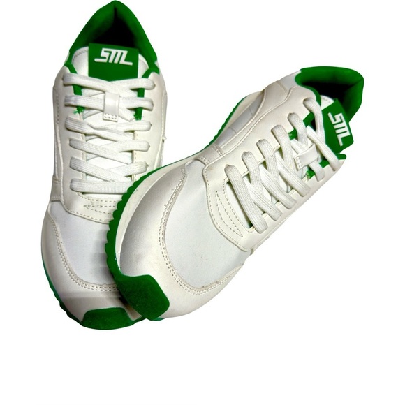 New Steve Madden Kinkade Retro White Green Sneakers 8.5 - Picture 3 of 9